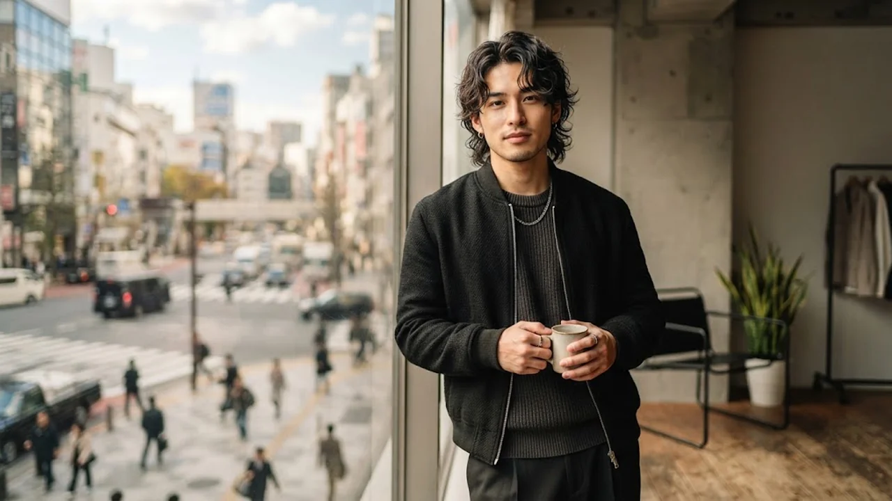Japanese Soft Mullet with Wavy Hair - Asian Mullet Hairstyle hair visualizer