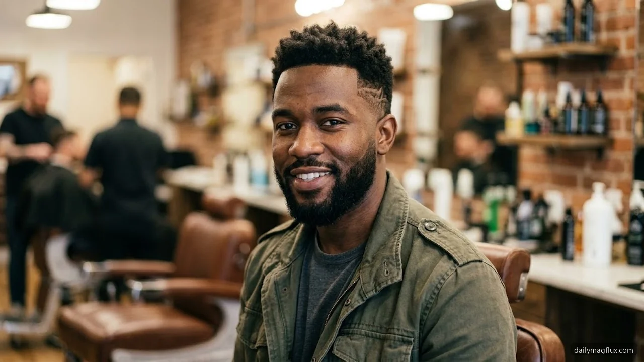Coily and Afro-Textured Hair - Mid Taper Fade with Design Ideas hair visualizer