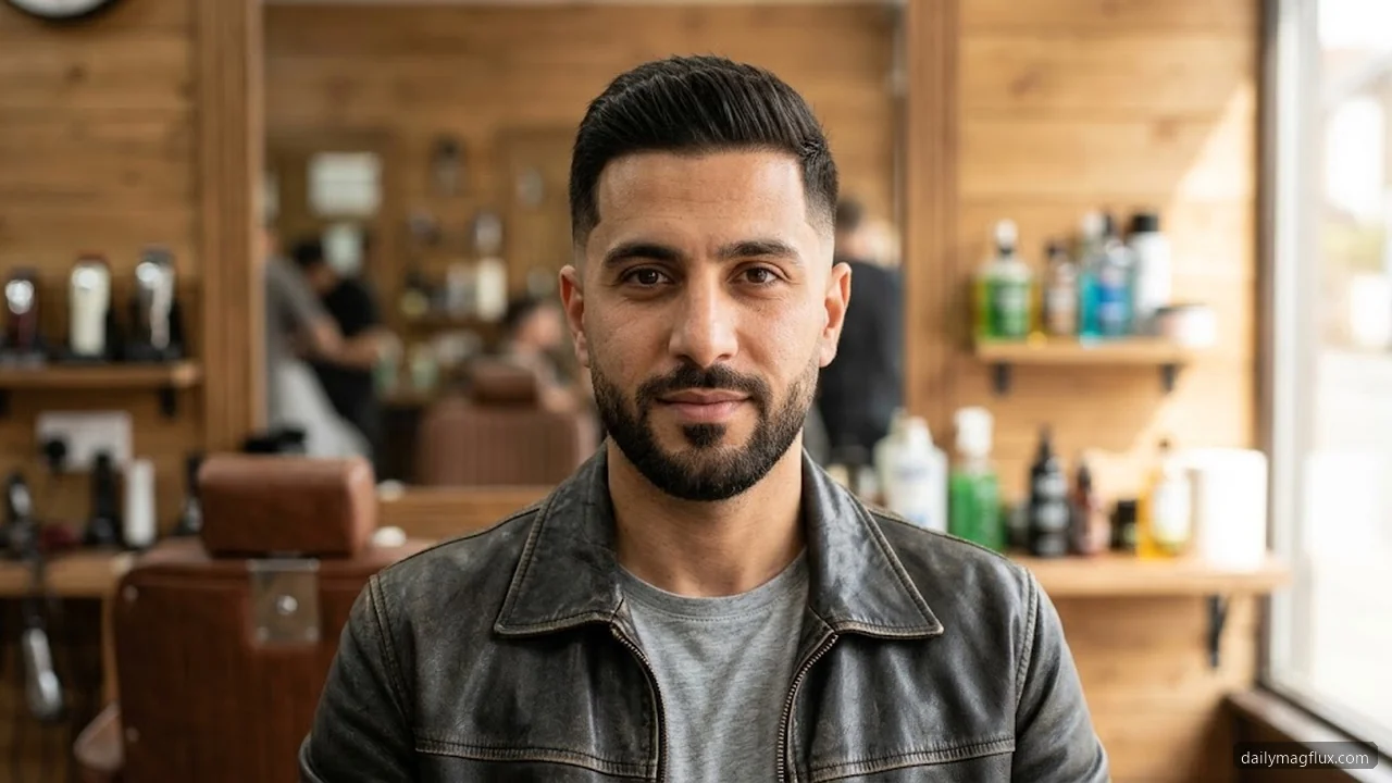 Neckline and Sideburn Cleanup - Taper Low Burst Fade hair visualizer