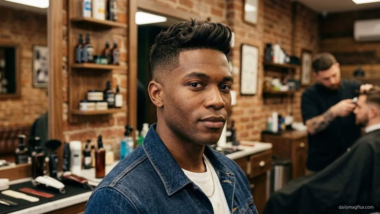 Tousled Low-Fade Quiff - Textured Quiff Hairstyle hair visualizer