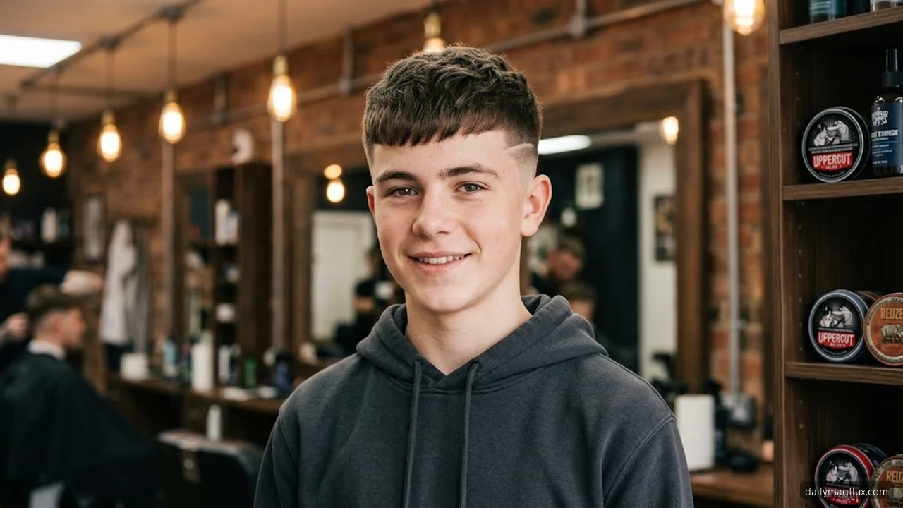 Teenagers - Mid Taper Fade with Design Ideas hair visualizer