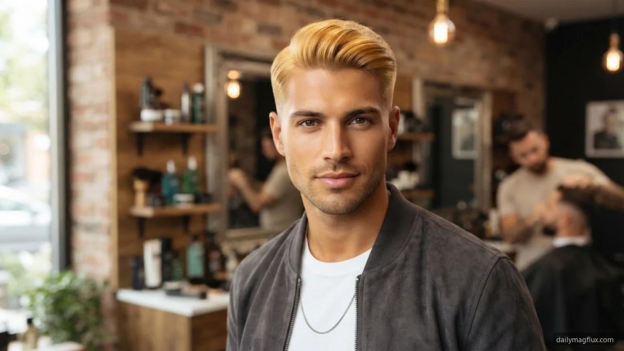 Keep Blonde Bright Without Over-Toning - Low Taper Fade Blonde Hair hair visualizer