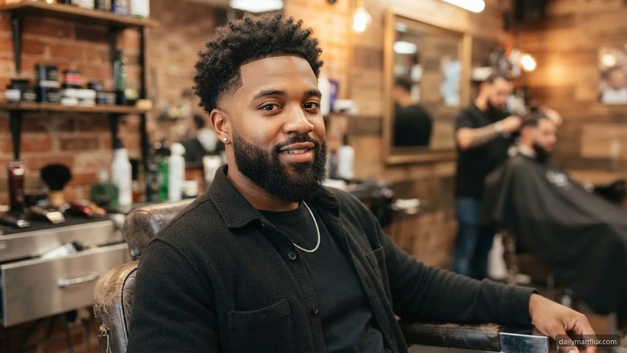 Curly Hair and Beard - Low Taper Fade Curly Hair hair visualizer