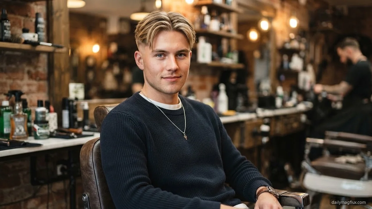 Blonde Taper with Middle Part - Low Taper Fade Middle Part hair visualizer