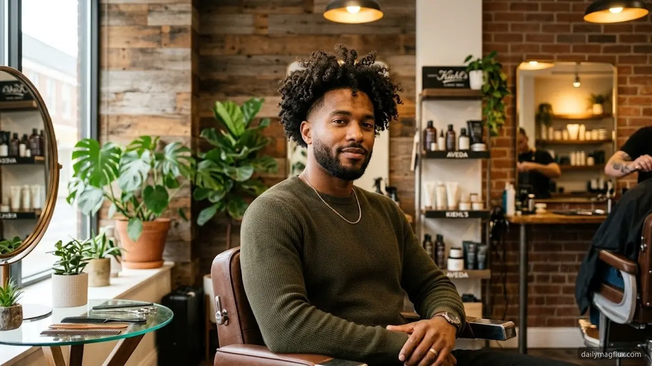 Style 2: Mid Taper Fade with Loose Curls - Low Taper Fade Curly Hair hair visualizer