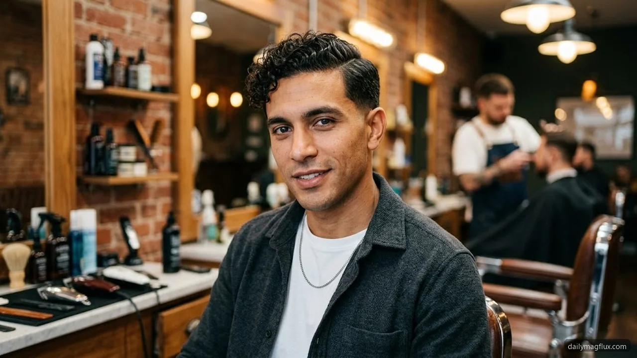 Side Part Curly Fade - Low Taper Fade Curly Hair hair visualizer