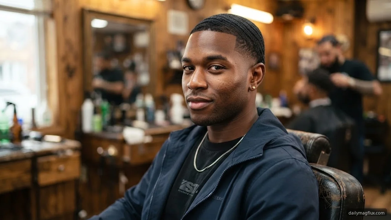 Wavy Hair - Mid Taper Fade Black Male hair visualizer