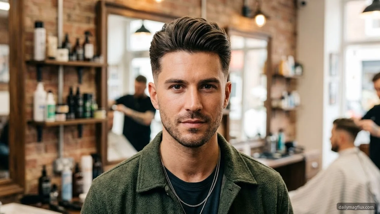 Oval Face - Mid Taper Fade Blowout hair visualizer