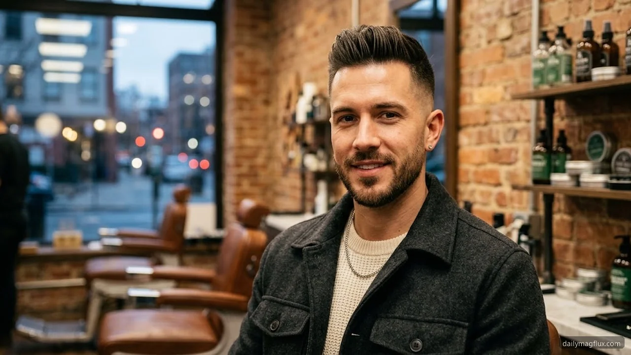 Taper Low Burst Fade with Pompadour - Taper Low Burst Fade hair visualizer