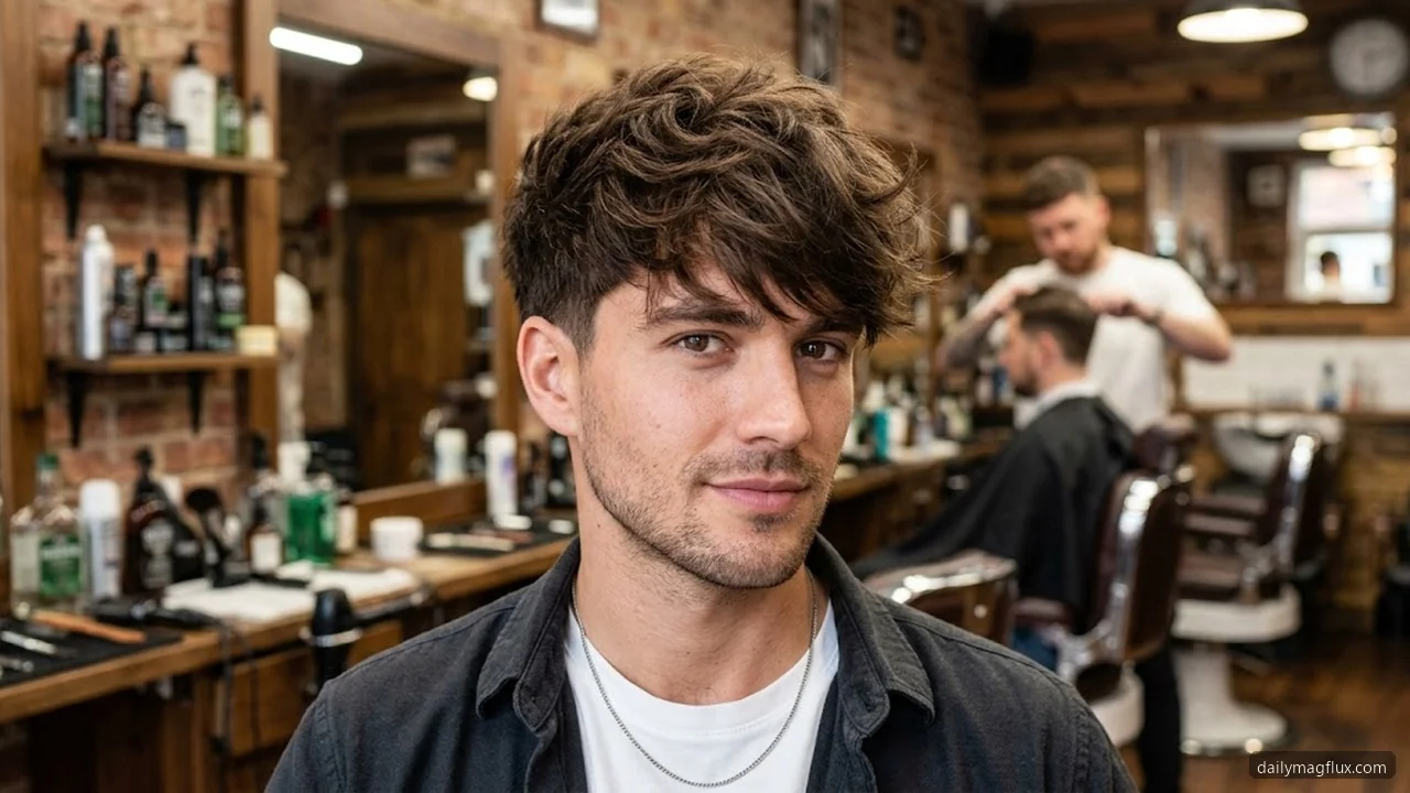 Fluffy Textured Fringe - Low Taper Fade Textured Fringe hair visualizer