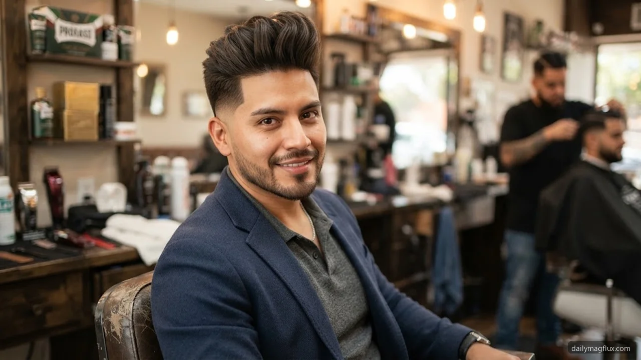 Thick Quiff Fade - Textured Quiff Hairstyle hair visualizer