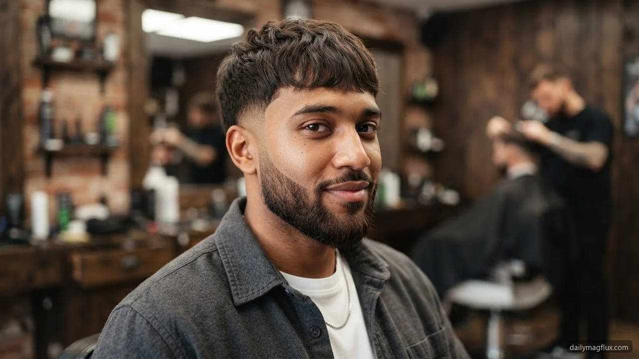 Textured Fringe with Beard - Low Taper Fade Textured Fringe hair visualizer