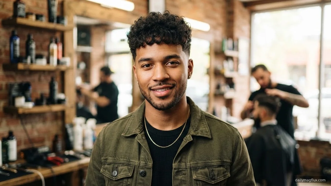 Discuss Bulk, Fringe, and Neckline - Mid Taper Fade Curly Hair hair visualizer