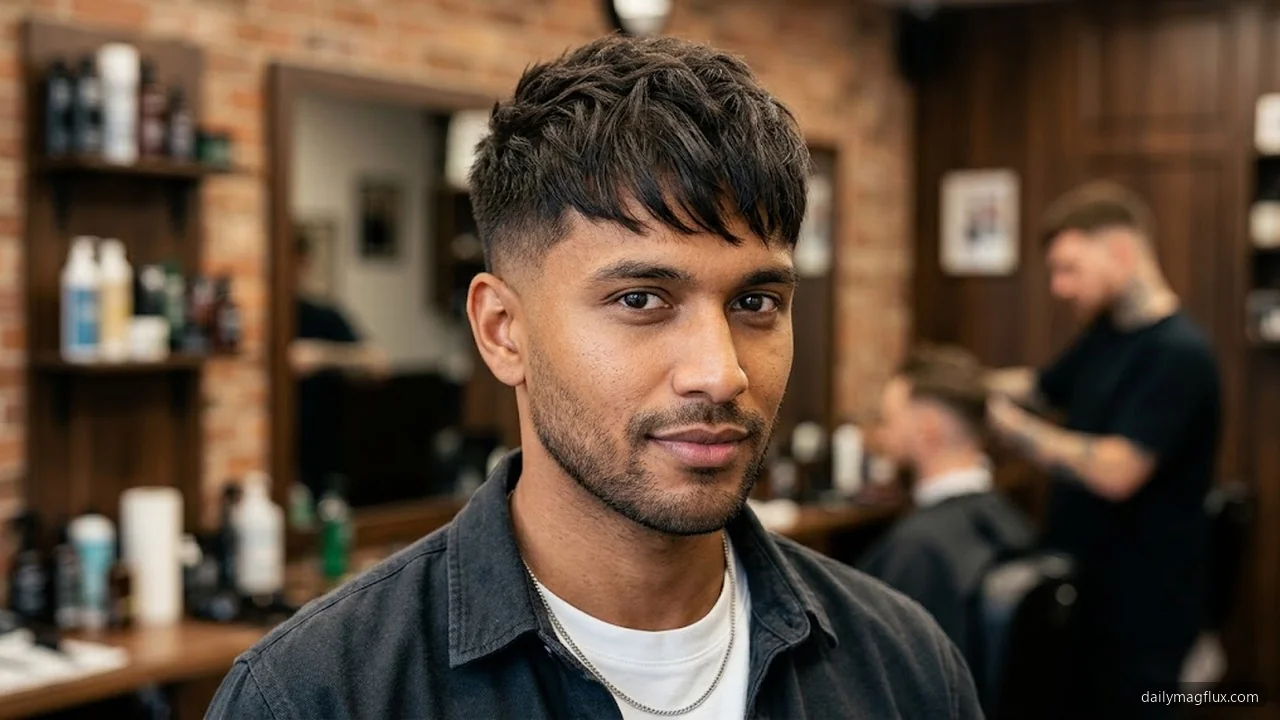 Textured Fringe with Undercut - Low Taper Fade Textured Fringe hair visualizer