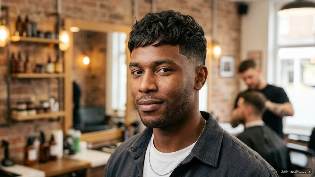 Textured Fringe with Line Up - Low Taper Fade Textured Fringe hair visualizer