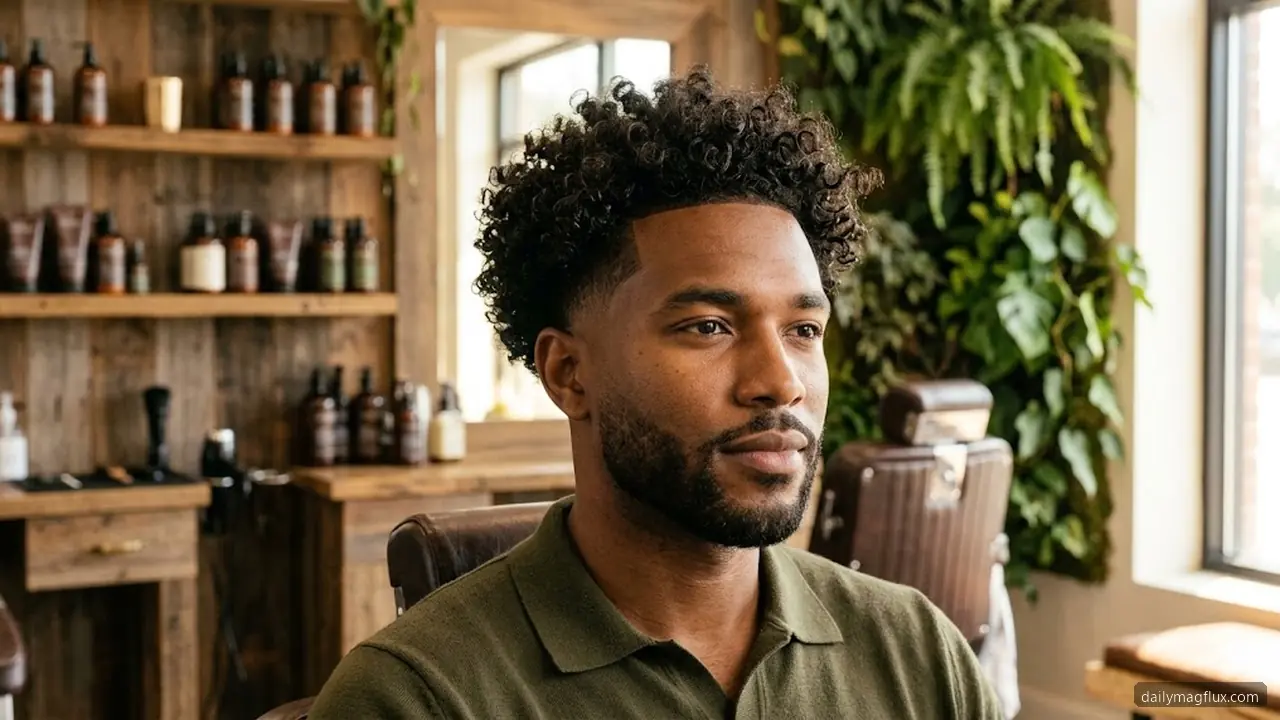 Style 1 Description - Low Taper Fade Curly Hair hair visualizer