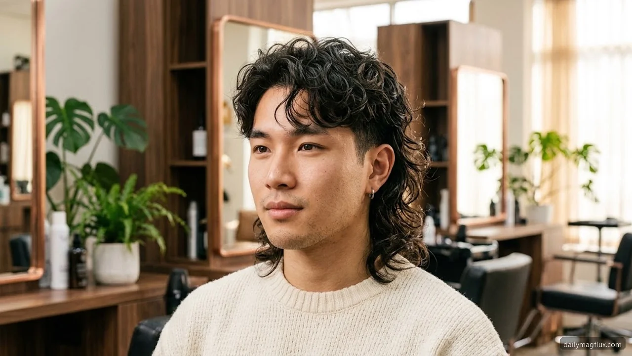 Soft Texture Asian Permed Mullet - Asian Mullet Hairstyle hair visualizer