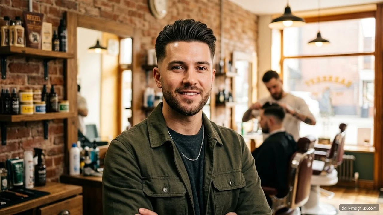 Professional Men - Mid Taper Fade Blowout hair visualizer