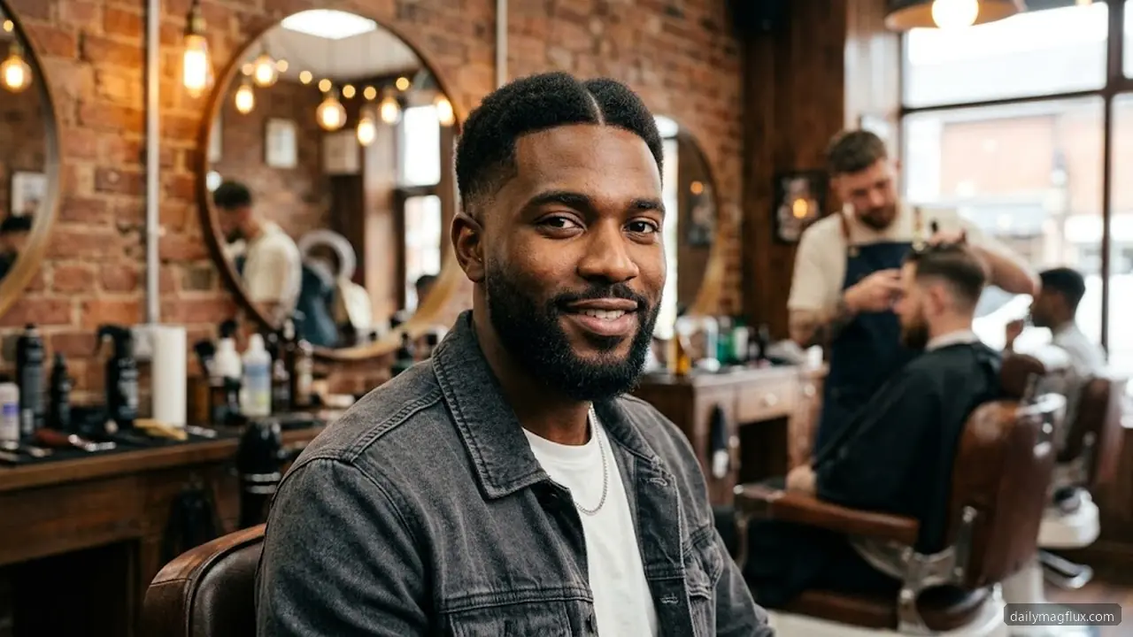 Beard with Taper and Middle Part - Low Taper Fade Middle Part hair visualizer