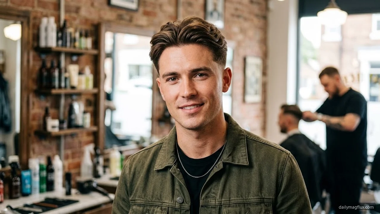 Textured Middle Part with Mid Taper - Mid Taper Fade Middle Part Styles hair visualizer