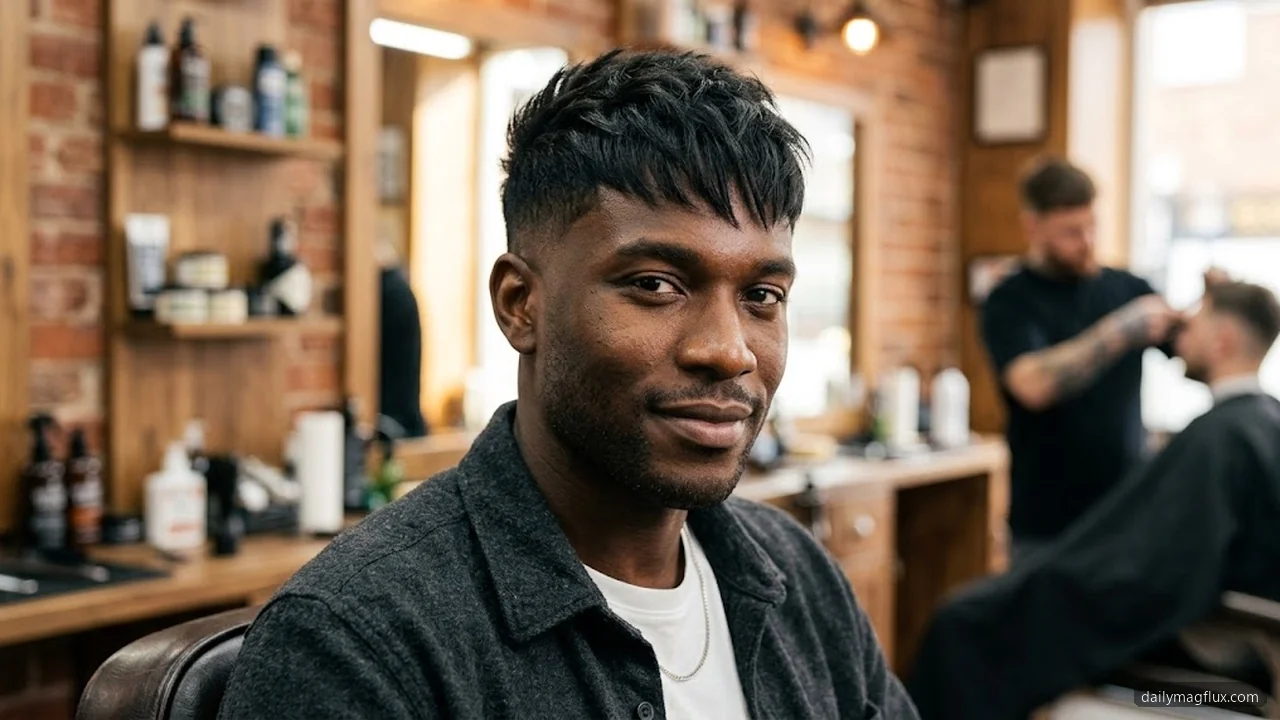 Textured Fringe with Low Taper - Low Taper Fade Textured Fringe hair visualizer