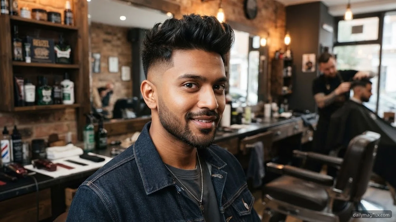 Youthful Drop-Fade Quiff - Textured Quiff Hairstyle hair visualizer