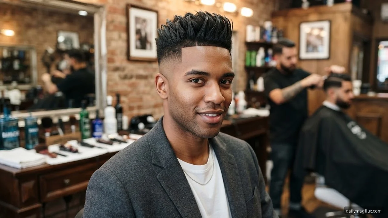 Sharp-Fade Textured Quiff - Textured Quiff Hairstyle hair visualizer