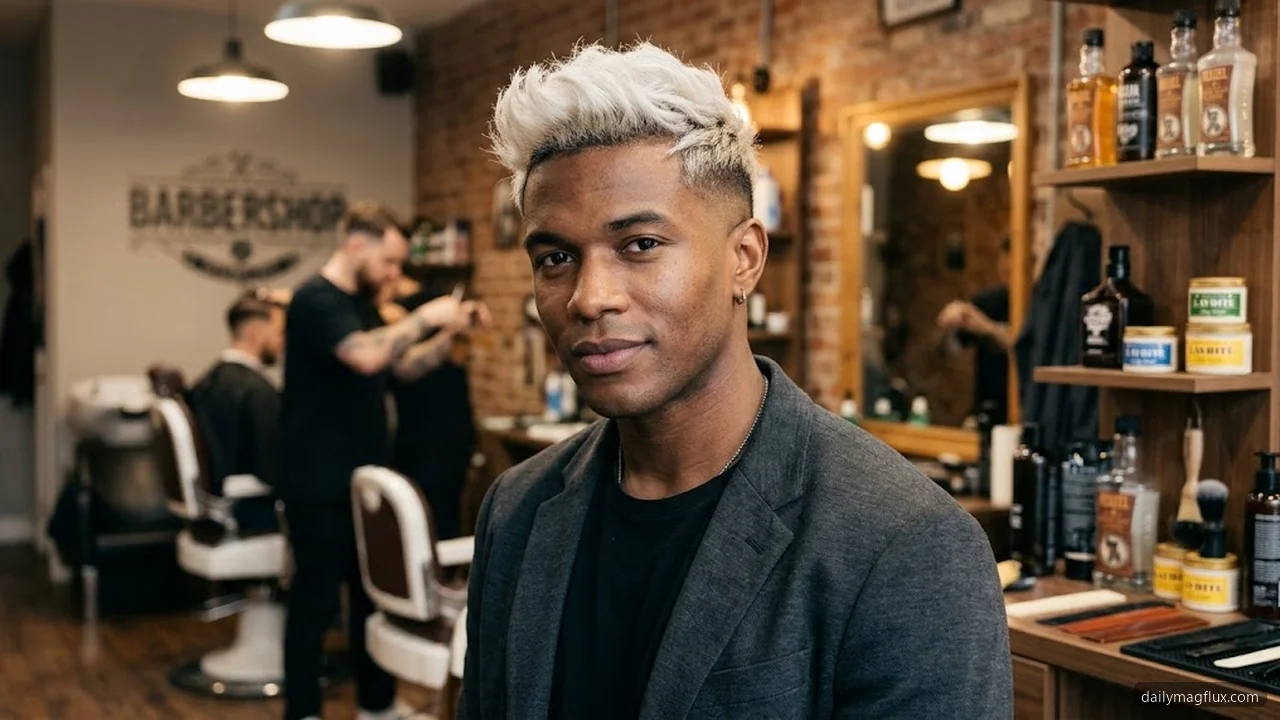 Edgy Blonde Quiff - Textured Quiff Hairstyle hair visualizer