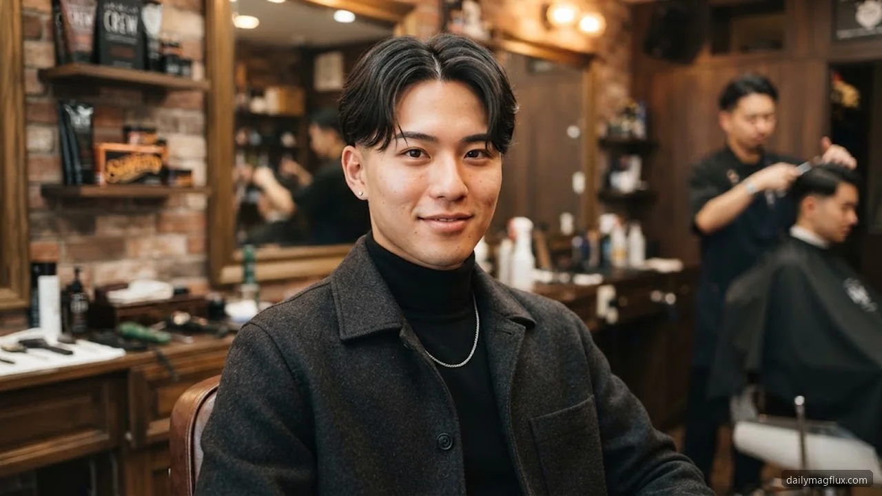 Natural Taper with Middle Part - Low Taper Fade Middle Part hair visualizer