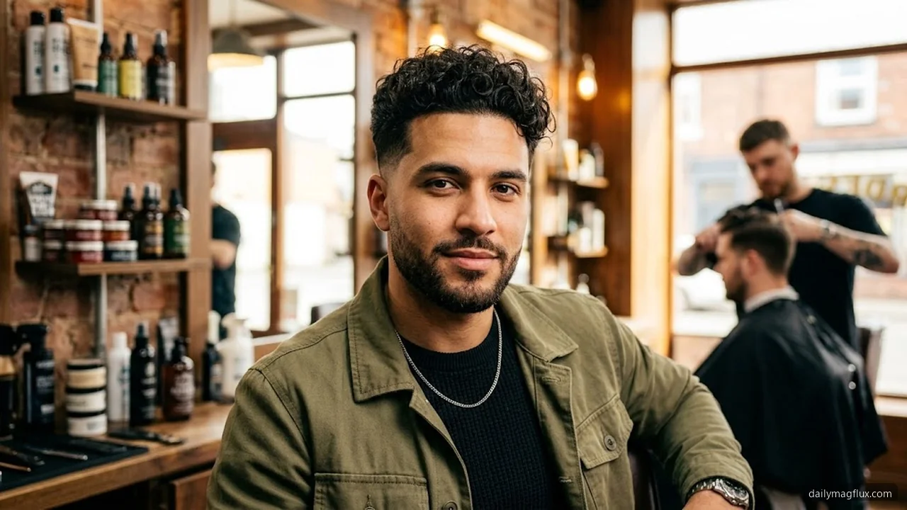 Square Face - Mid Taper Fade Curly Hair hair visualizer