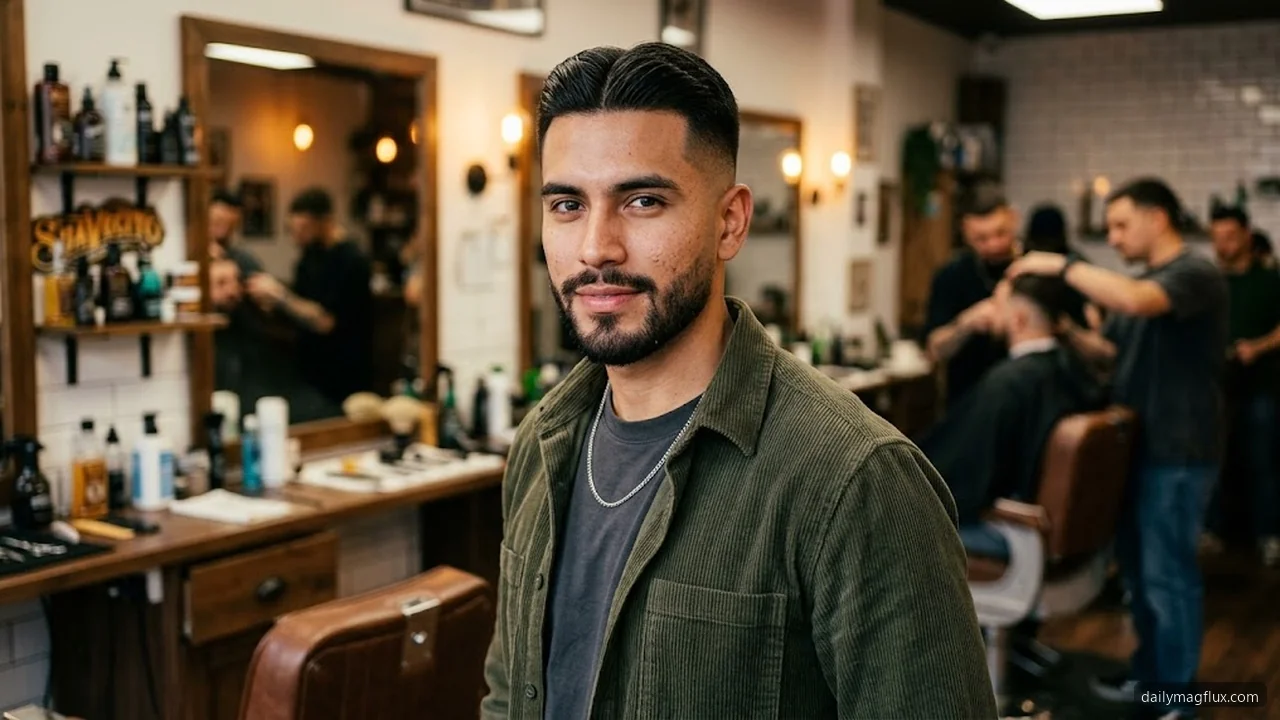 Skin Fade Sides with Middle Part - Low Taper Fade Middle Part hair visualizer