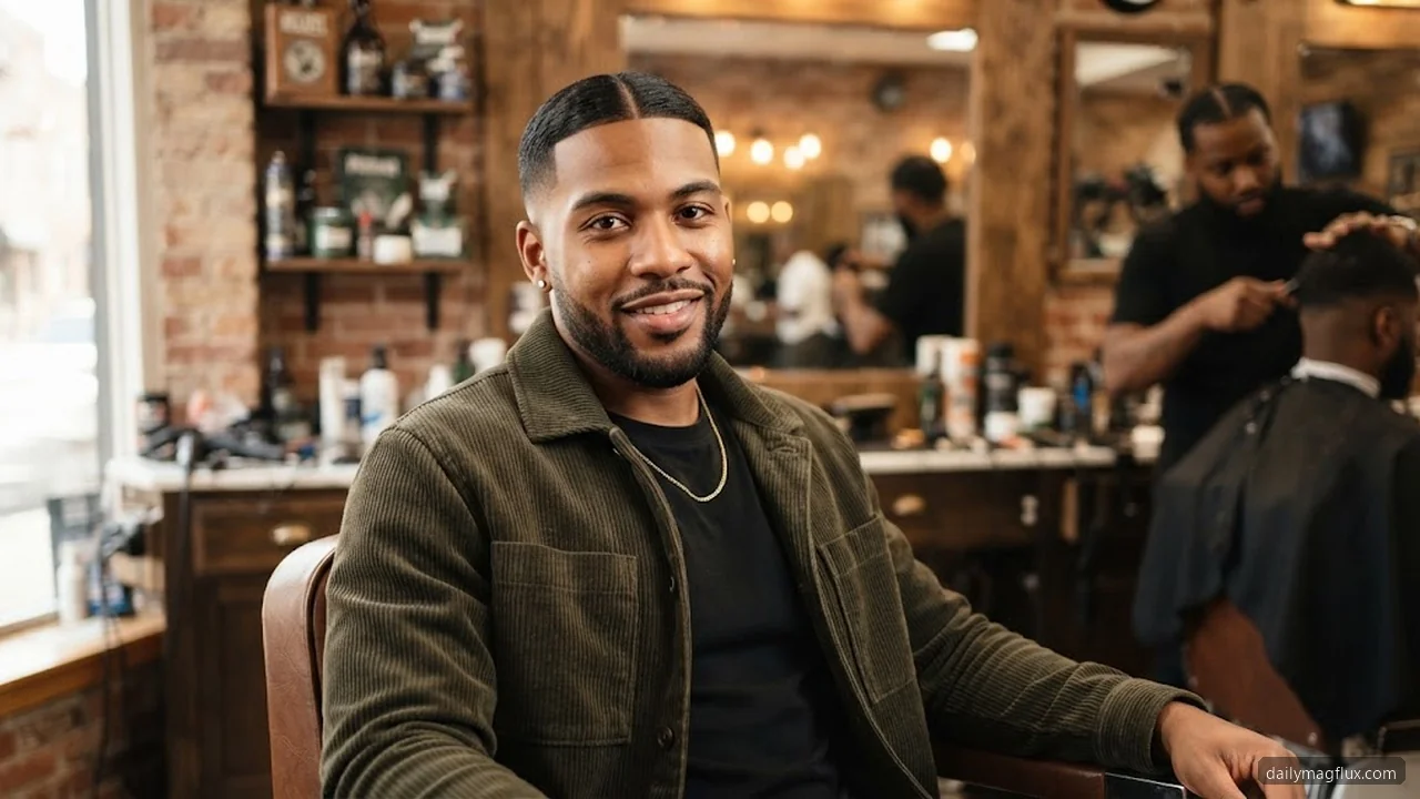 Drop Fade with Middle Part - Low Taper Fade Middle Part hair visualizer