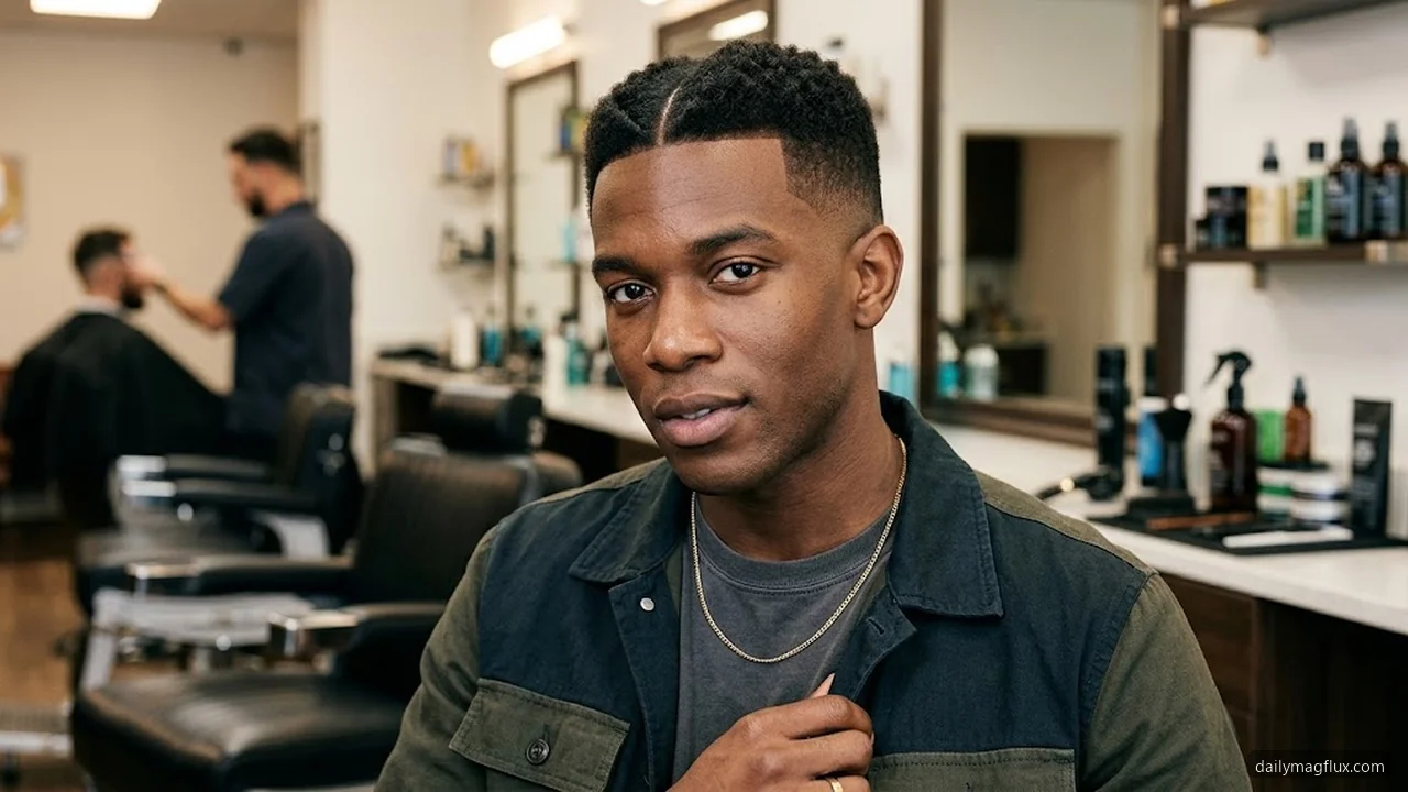 Burst Fade with Middle Part - Low Taper Fade Middle Part hair visualizer