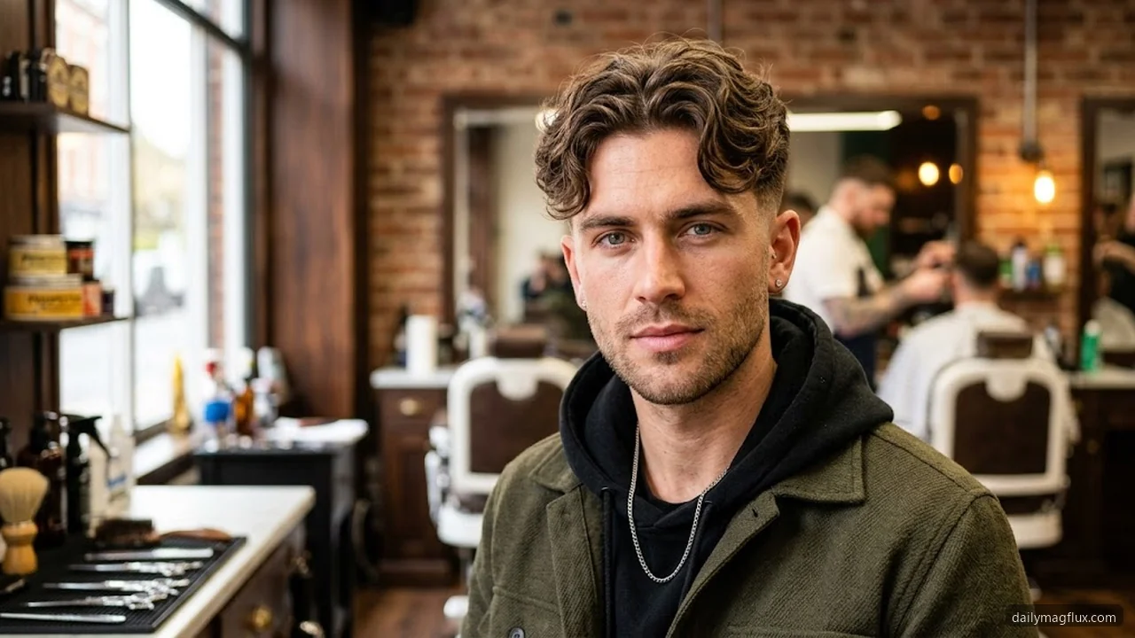 Wavy Hair - Low Taper Fade Middle Part hair visualizer