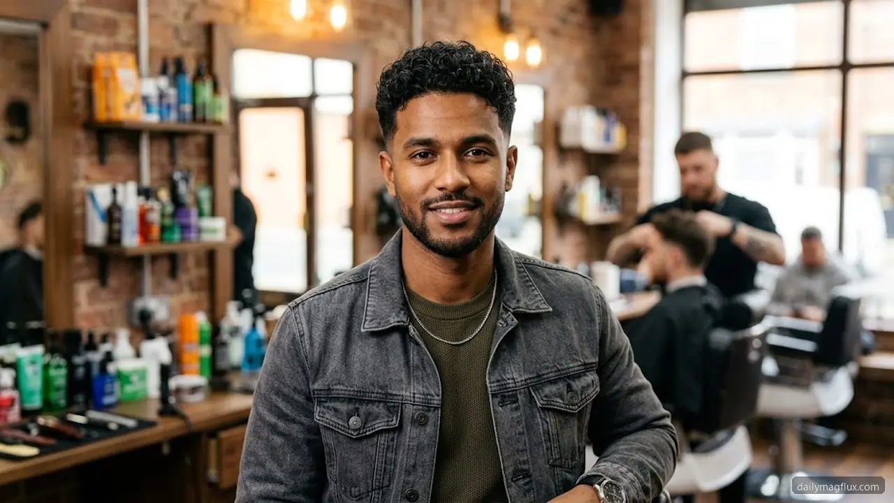 Rectangular Face - Mid Taper Fade Curly Hair hair visualizer