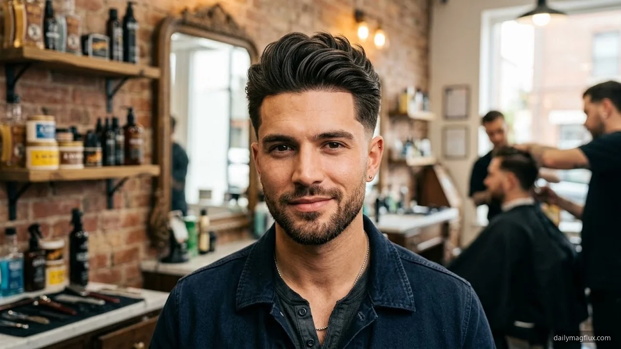 Curtain Fringe - Mid Taper Fade Fringe hair visualizer