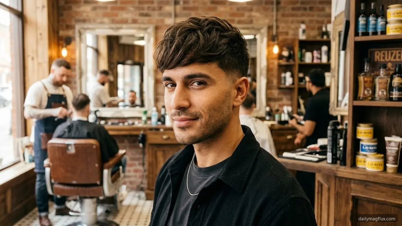 Classic Textured Fringe - Low Taper Fade Textured Fringe hair visualizer