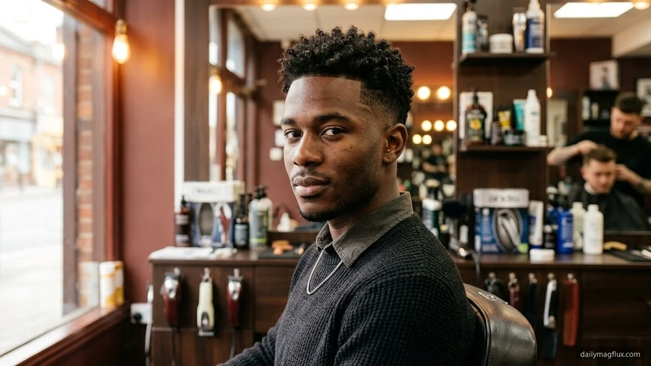 Curly Mid Taper Fade - Mid Taper Fade Black Male hair visualizer
