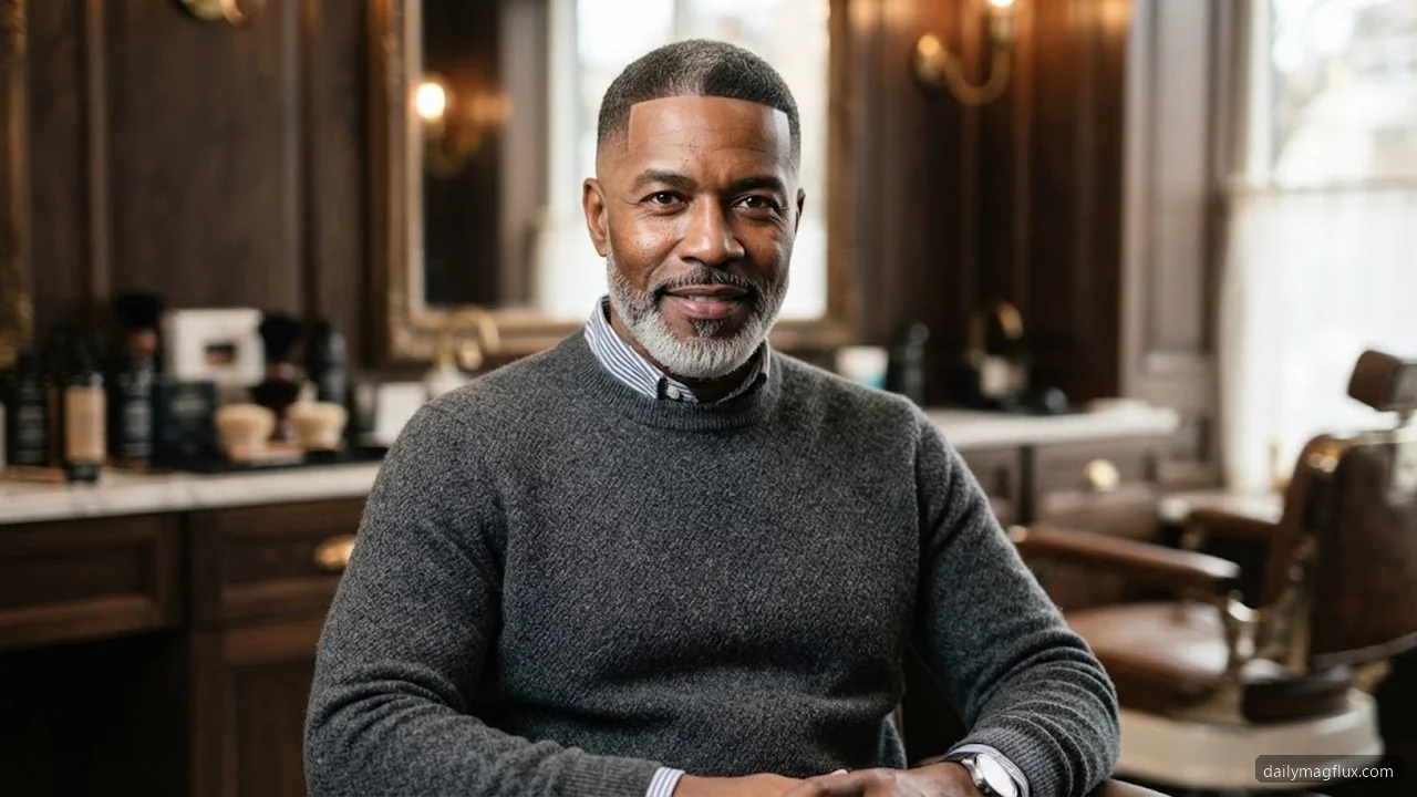 Low Taper Fades for Mature Black Men with Salt-and-Pepper Hair - Low Taper Fade Haircut for Black Men hair visualizer