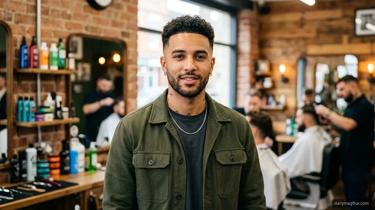 Key Phrases to Use With Your Barber - Mid Taper Fade Curly Hair hair visualizer
