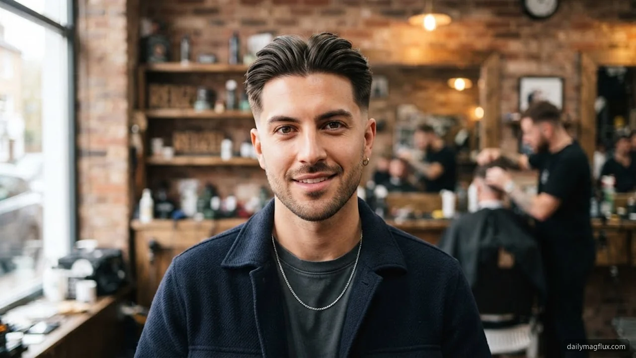 Combination Middle Part with Mid Taper - Mid Taper Fade Middle Part Styles hair visualizer