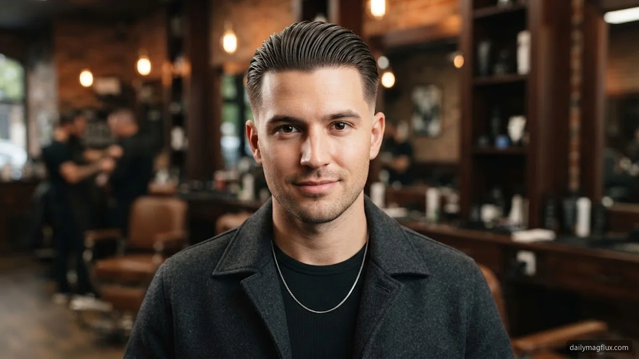Classic Slicked Back Low Taper - Low Taper Fade Haircut for Straight Hair hair visualizer