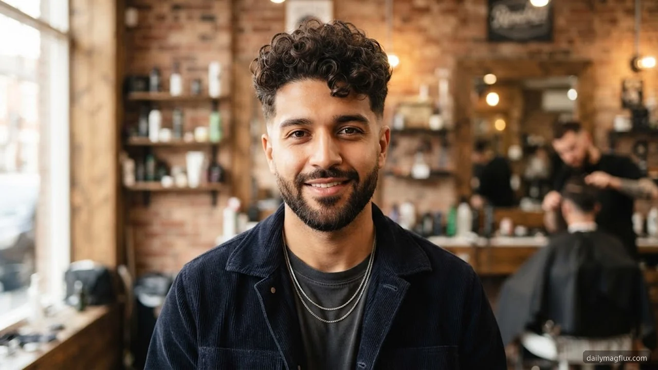 Low Burst Fade with Curly Top - Taper Low Burst Fade hair visualizer