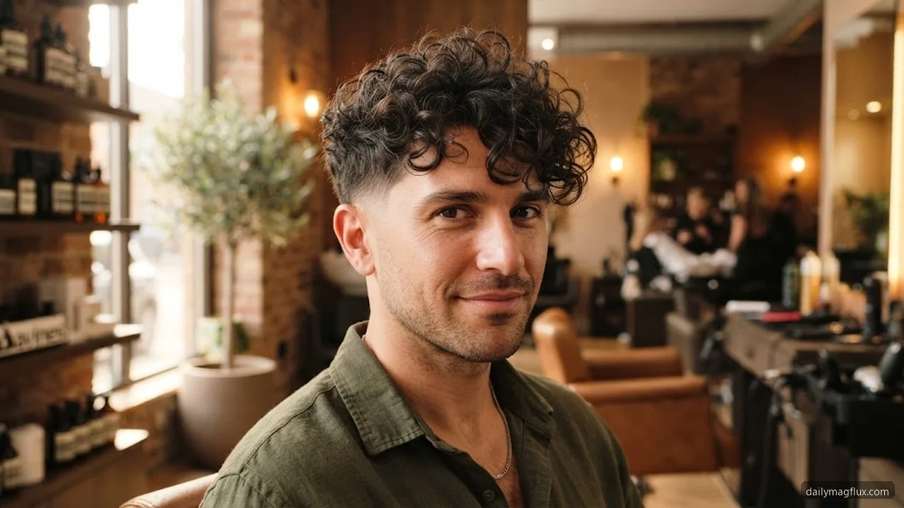 Messy Textured Low Taper Fade - Low Taper Fade Curly Hair hair visualizer