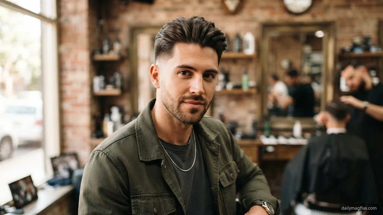 High-Volume Blowout Middle Part - Mid Taper Fade Middle Part Styles hair visualizer