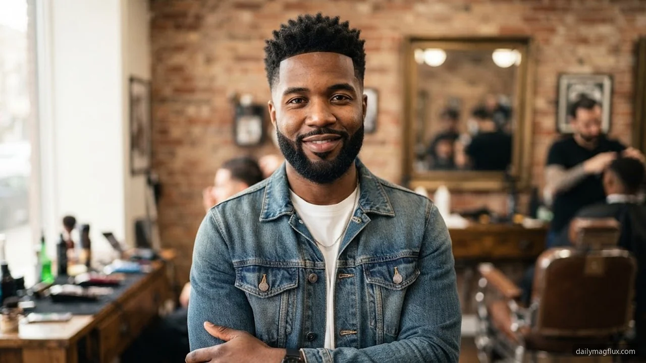Low Burst Fade with Full Beard - Taper Low Burst Fade hair visualizer
