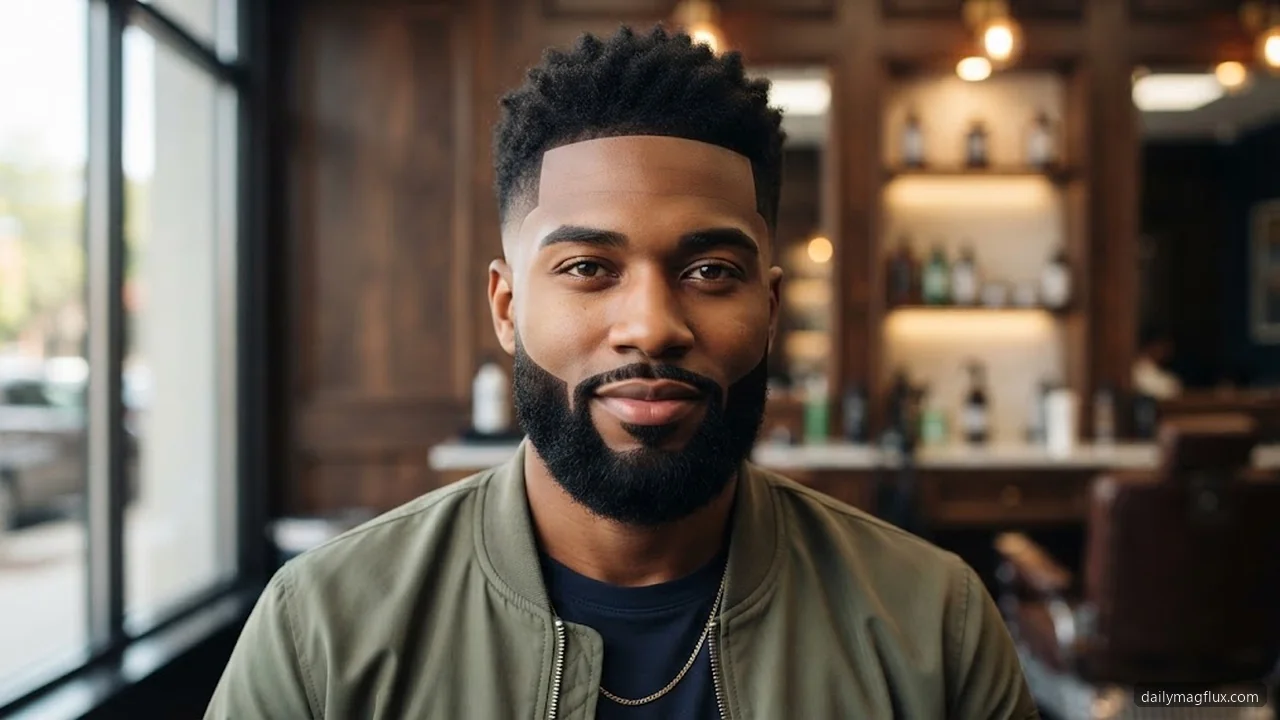 Low Taper Fade with Full Beard and Sharp Line-Up - Low Taper Fade Haircut for Black Men hair visualizer