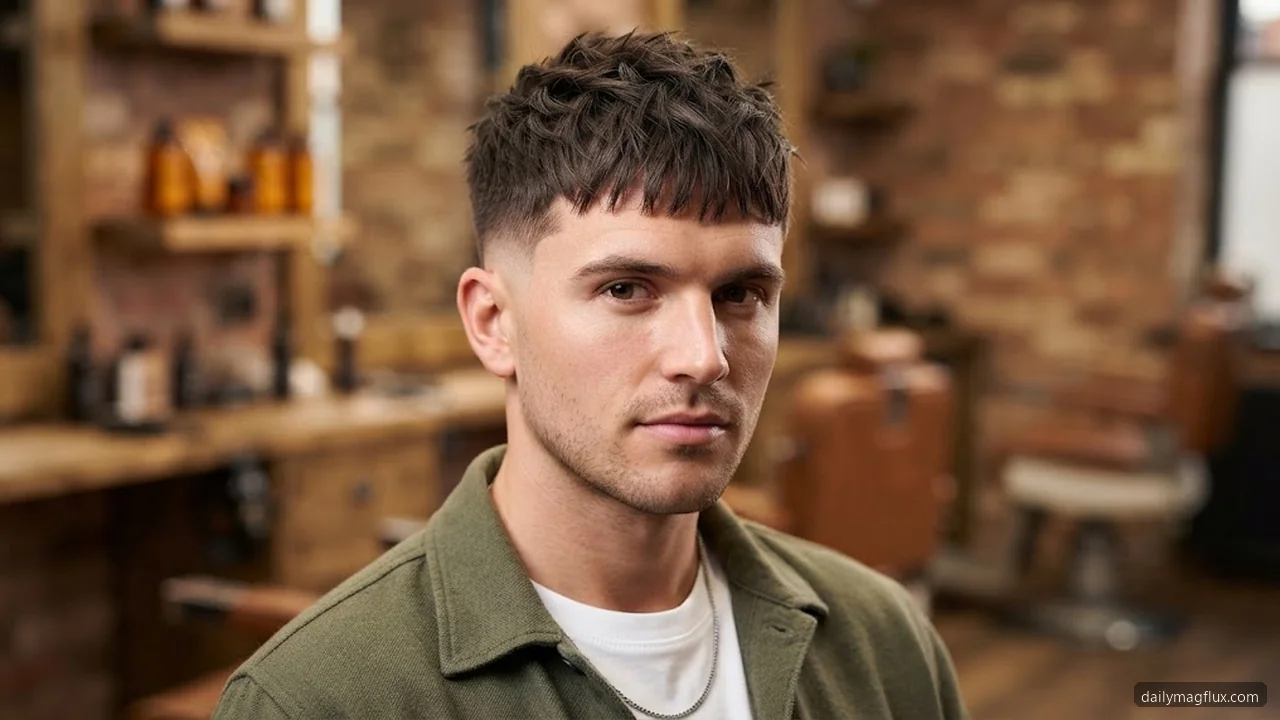 Messy Textured Crop with Low Drop Taper - Low Taper Fade Haircut for Straight Hair hair visualizer
