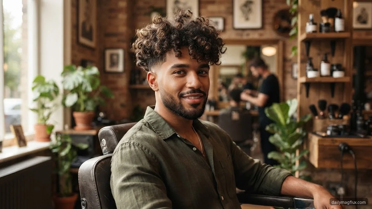 Fluffy Voluminous Low Taper Fade - Low Taper Fade Curly Hair hair visualizer