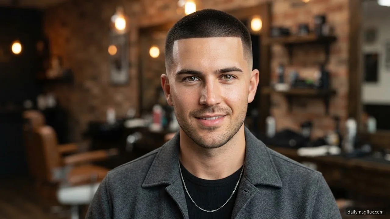 Precision Buzz Cut with Low Shadow Taper - Low Taper Fade Haircut for Straight Hair hair visualizer